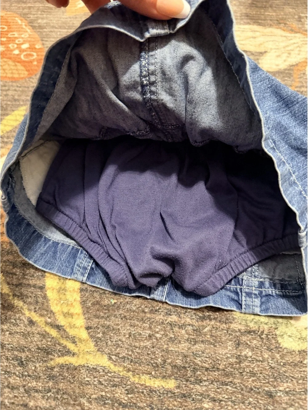 Vintage OshKosh Denim Embroidered Skort Girls 12-18 Months